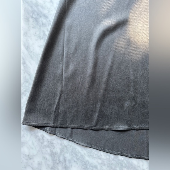 Eileen Fisher Silk Charmeuse Long Tunic Charcoal - Picture 5 of 6